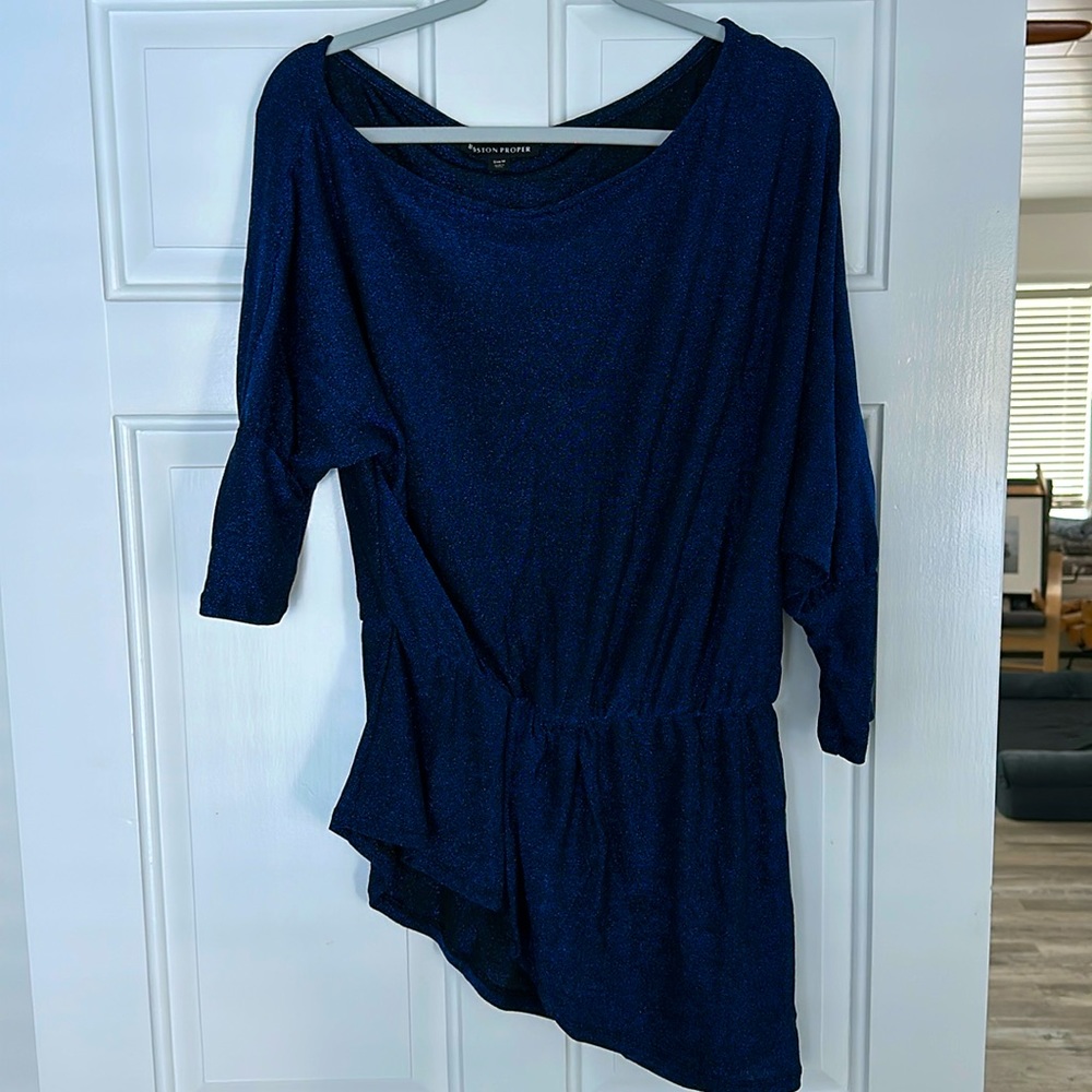 Boston Proper slouchy metallic tunic
